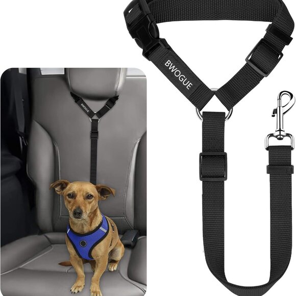 Pet Dog Cat Seat Belts, Car Headrest Restraint Adjustable Safety Leads (1 Pack) - Picture 1 of 8
